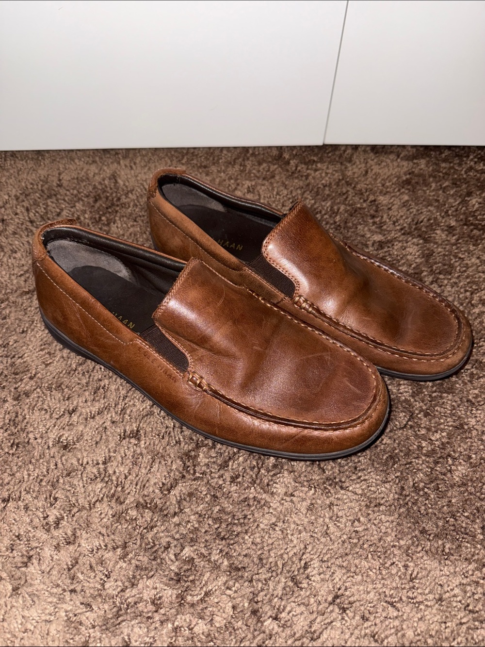 Cole Haan Men's Tan Leather Slip-On Loafers